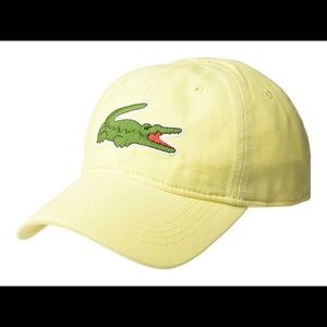 Lacoste Yellow “Big Croc" Gabardine Cap MENS